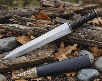 Hand Forged Rondel Dagger 18" Historical Collectible Knife Medieval European Blade Artisan Rosewood Knife