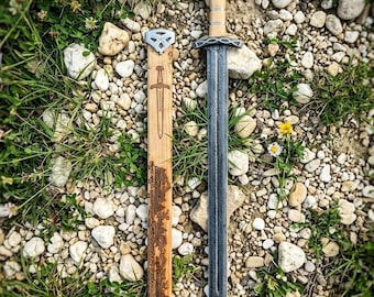 Fully Functional He-man Power sword | Handmade damacous steel Sword with Engraved wooden Scabbard