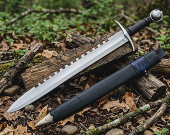 Degenbrecher Sword 20 Inch Hand forged Historical Blade Rosewood & Leather Handle