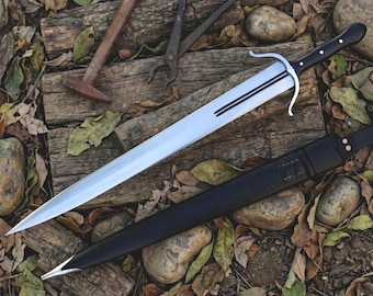 Hand Forged 26" Medieval Viking Sword with Rosewood Handle & Scabbard