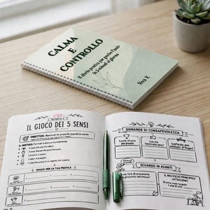 Diario della Calma PDF Stampabile, Journal Gestione Ansia e Stress in 5 Minuti, Planner Self Care Digitale, Quaderno di Riflessione Guidato
