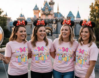 Camiseta personalizada para viaje de chicas a Disney 2026, camisetas grupales de Minnie para mujeres, regalo para ella.