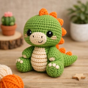 Dinosaurier Häkelanleitung, Amigurumi Dino (PDF)
