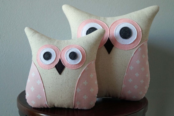 pink owl pillow