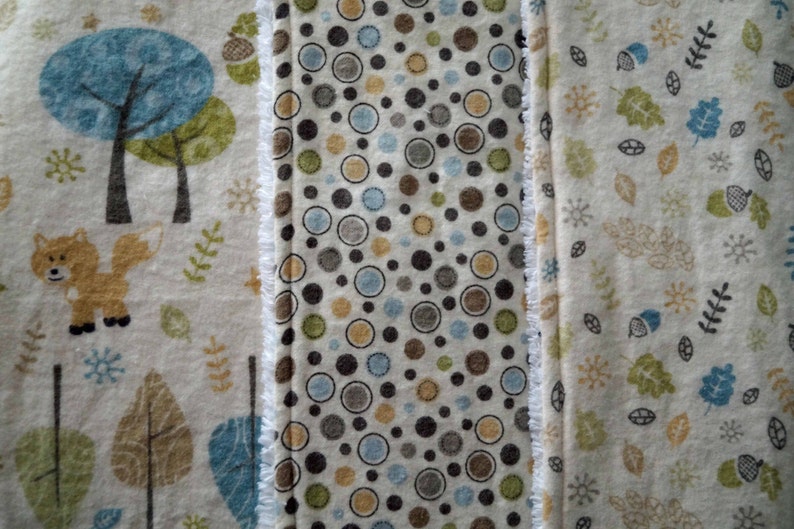 Neutral Baby Burp Cloth Set Forest Animals & Dots Tan Etsy