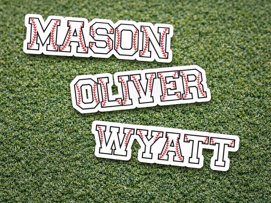 Personalized Baseball Name Sticker, Custom Team Name Decal, Helmet ...