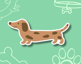 Cute Dachshund Sticker | Wiener Dog Vinyl Decal | Sausage Dog Sticker for Laptop & Water Bottle