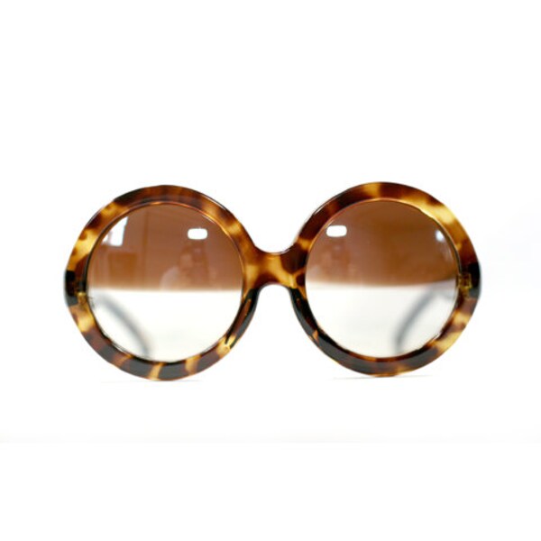 Oversized Circle Half-Tinted Tortoise Boho Sunglasses