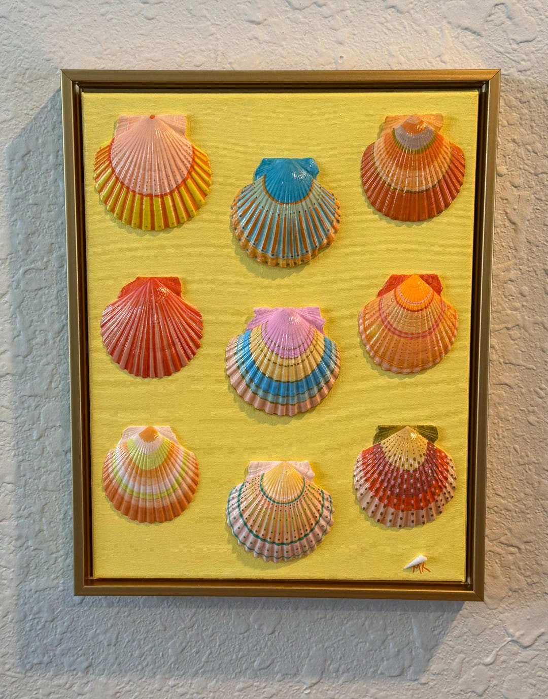 Hand Painted Shells on Canvas Framed - Etsy