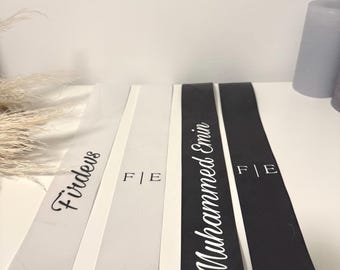 Cinta de boda | Cinta de boda para los novios | Cinta de satén personalizada para regalos en efectivo y oro