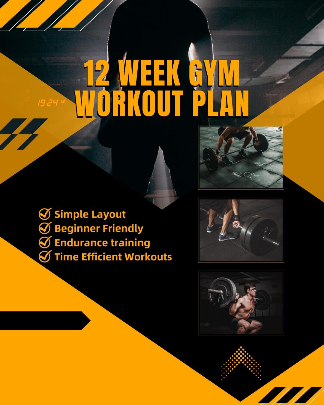 12-week Gym Workout Plan | Strength & Muscle Building Program ...