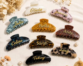 Personalized Custom Engraved Hair Claw Clip with Name – Bridal Party Gift, Wedding Favor, Mother’s Day & Special Occasion Hair Accessory