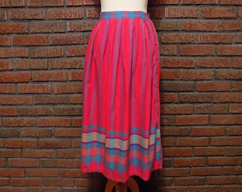 Vintage 90s PINKY Cotton A-Line Button Down Skirt Women's S