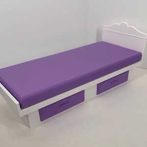 Pedestal Bed with Head and Foot Board (Barbie scale)