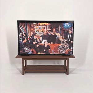 Big Screen TV with Stand for DollHouse (Barbie Scale)