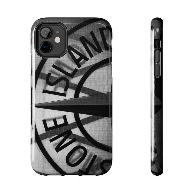 Coque Noire Stone Island Pour IPhone 14 Pro (aussi IPhone 15 Plus) - En Silicone/gel, Protection Arrière, Neuf
