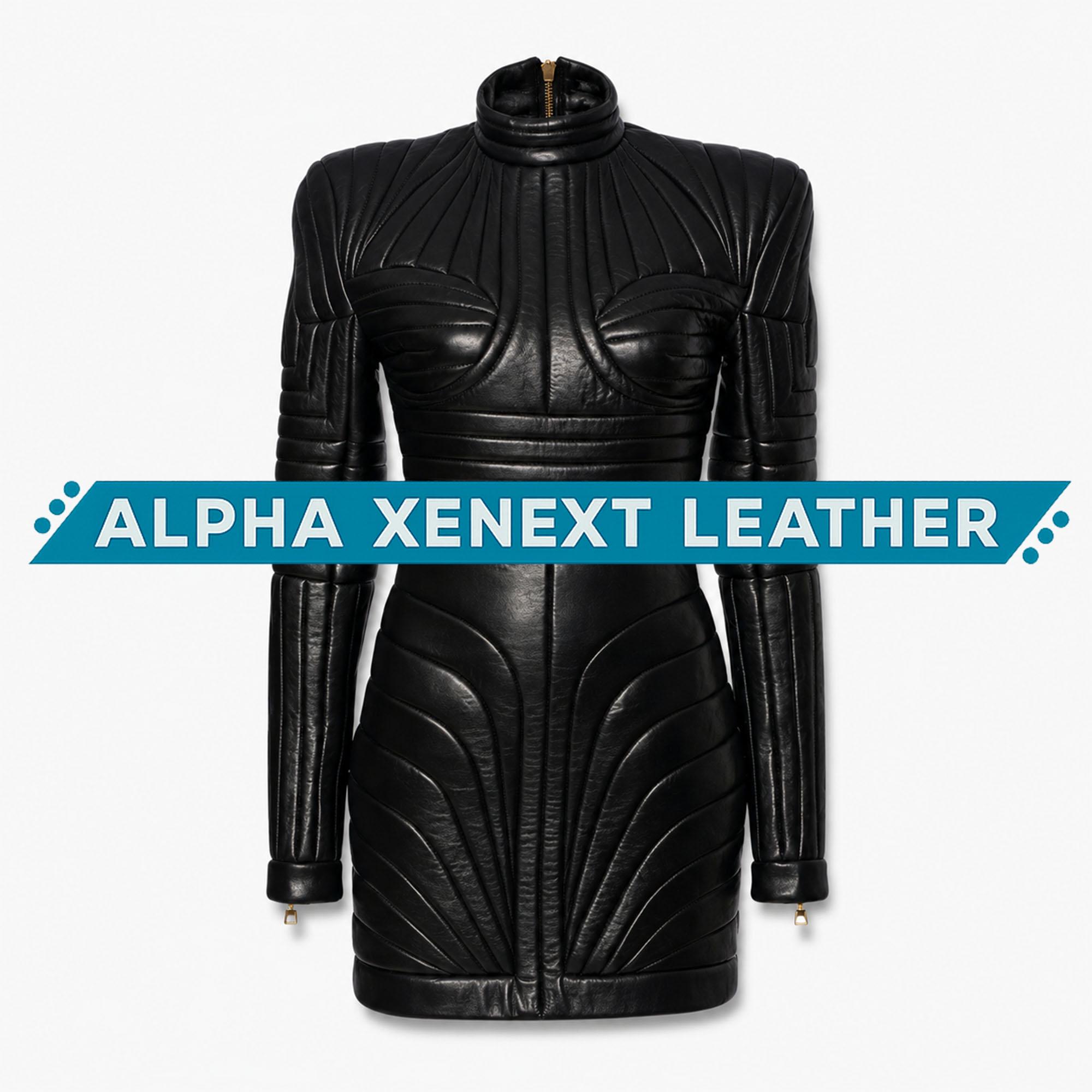 petite fitness dress Crimson Red Long Sleeves Sheath Silhouette Women Midi Leather Dress XS / Black main image 1