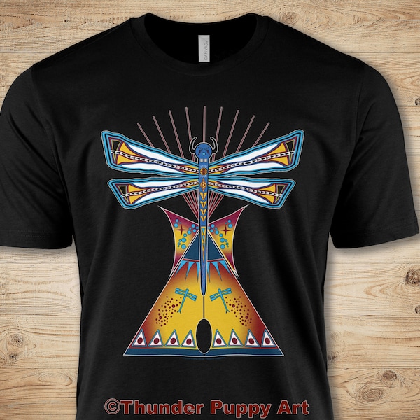 T-shirt amérindien, Dragonfly Lodge, portion donnée, MMIW, Native Hope, Parfleche Design, Lakota, Tipi, T-shirt à manches courtes unisexe