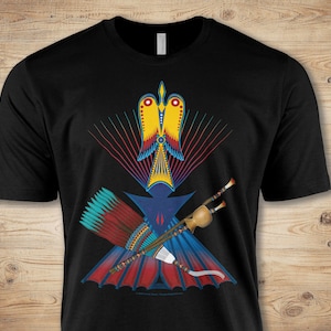 Native American Shirt, Peyote Lodge, Water Bird, Portion Donated, Shamanic Art, Peyote Fan, MMIW, 5 sizes