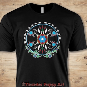 Native American T-shirt, Woodlands Floral bead,Portion Donated, Deer Lady, Ojibwe,Ho Chunk, Dakota,Native Hope, MMIW,Unisex Short Sleeve Tee