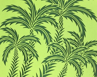 Paper Cut "Palm Trees", original hand cut design by Rochel Schiffrin, Matted 11"x14", Framed or Unframed