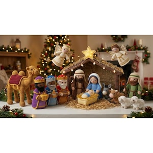 Crochet Nativity Set Pattern PDF, Christmas Amigurumi Nativity Scene, Mary Joseph Baby Jesus Wise Men Angels Pattern