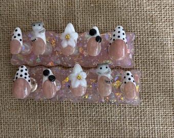 Black and white 3d cat nails