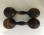 Antique Wooden Dumbbell