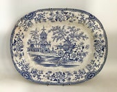 Antique blue transfer ware Blue Willow Platter