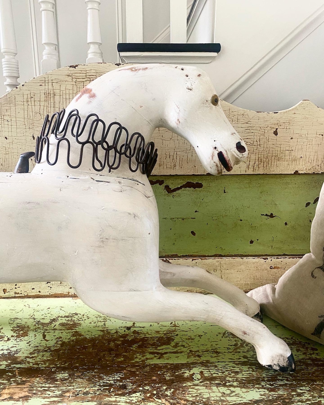 Rustic Horse Design Antique Carved Wooden Hobby Horse: Rustic Primitive Decor - Etsy