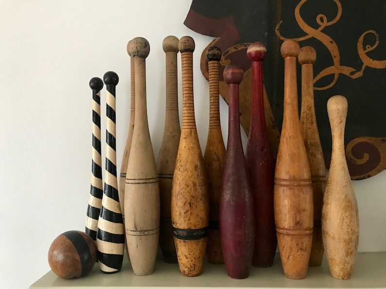 Vintage Antique Wooden Juggling Pins Circus Indian Clubs | Etsy UK
