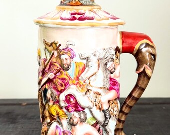 Vintage Antique Italian Porcelain Capodimonte Lidded Tankard - Etsy