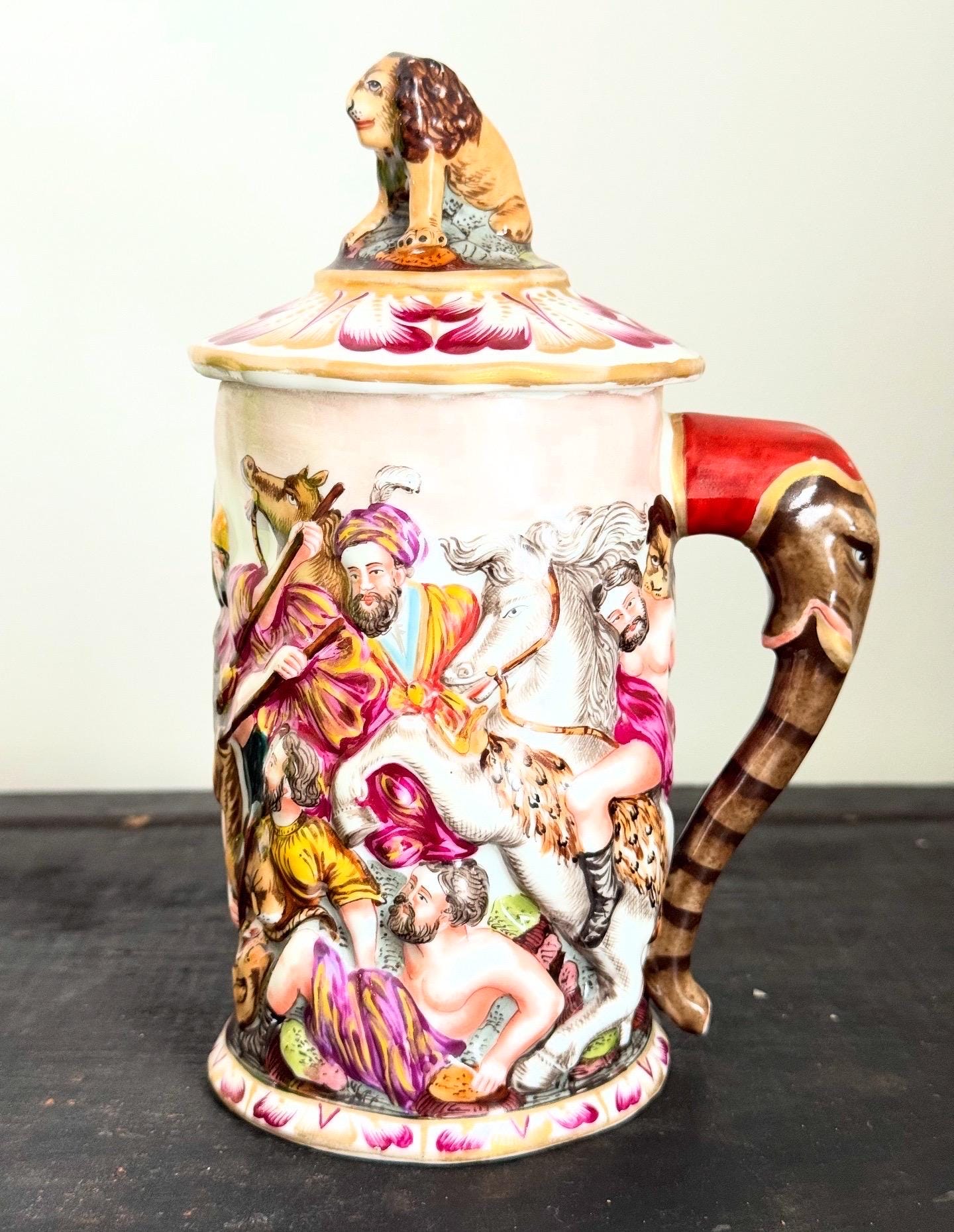 Vintage Antique Italian Porcelain Capodimonte Lidded Tankard - Etsy