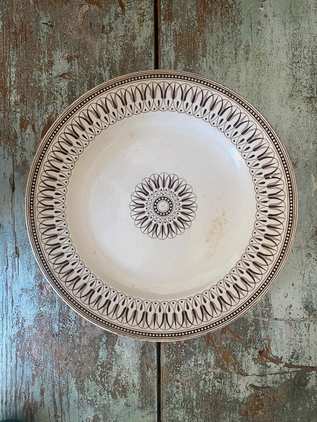 Vintage Brown Transfer Ware Plates - Etsy