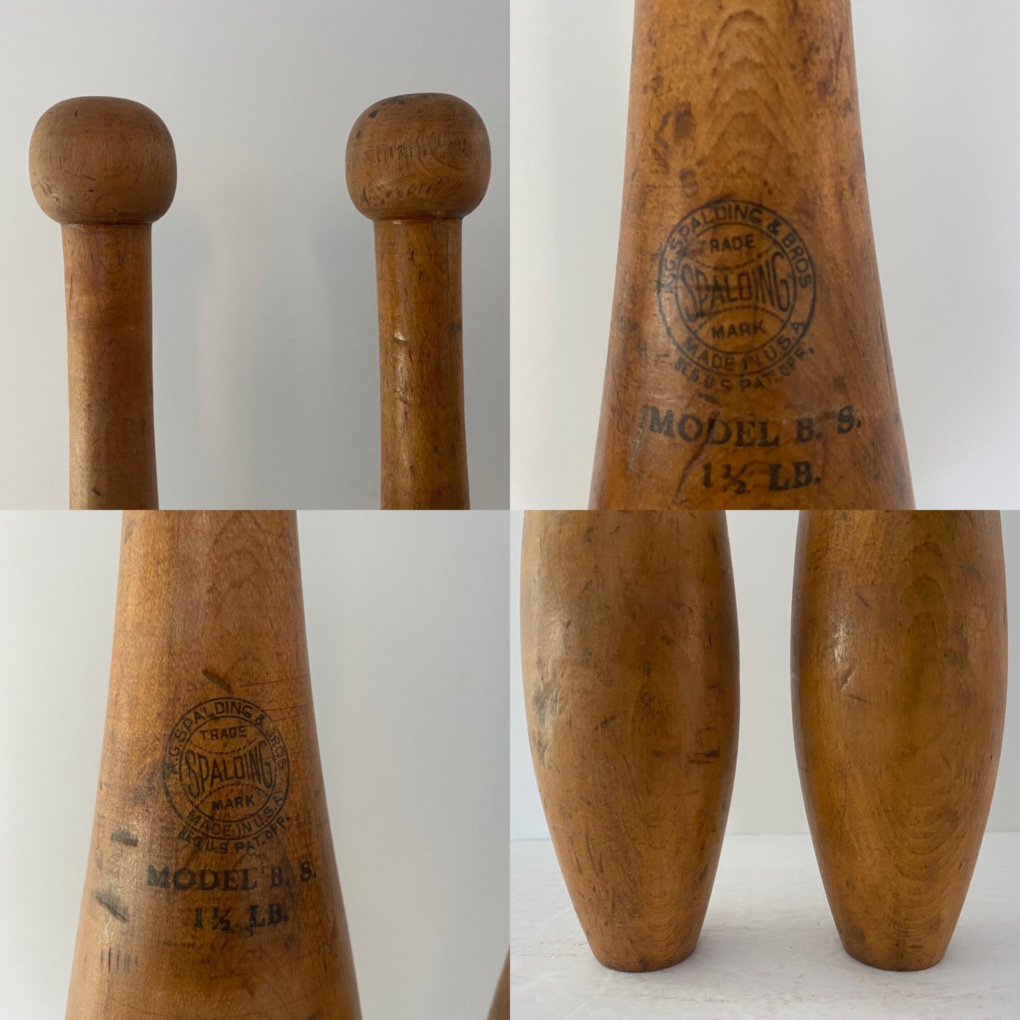 ヴィンテージ 木製 インディアンクラブ ジャグリングクラブ