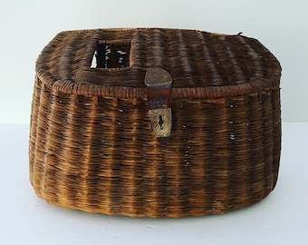 Vintage Bait Basket-Vintage creel Basket