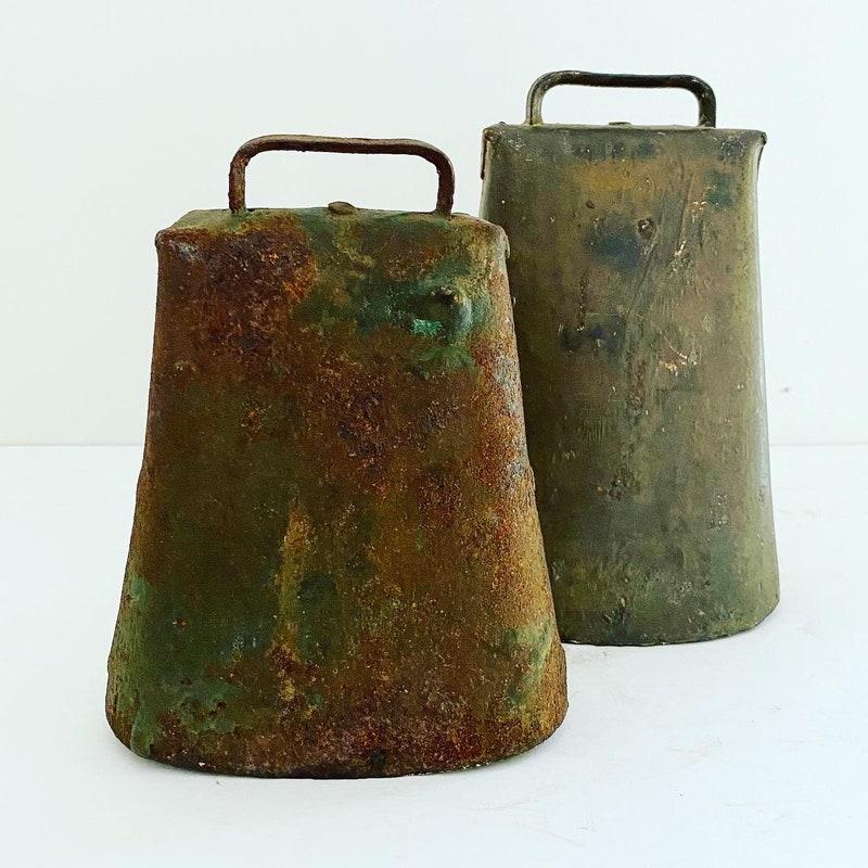 Square Rusted Cowbell Antique Cow Bell - Etsy