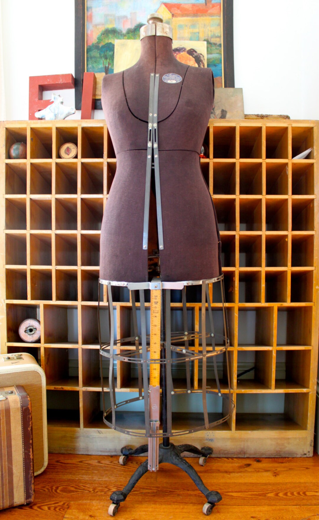 Antique Acme Dress Form With Wire Cage/metal Retractable Skirt Etsy