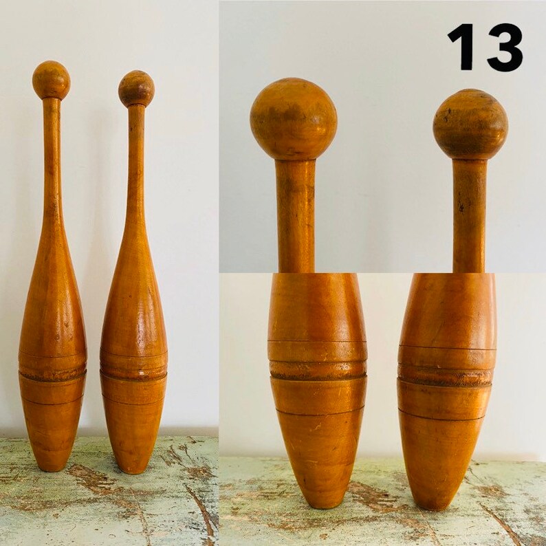 Vintage Antique Wooden Juggling Pins Circus Indian Clubs Etsy