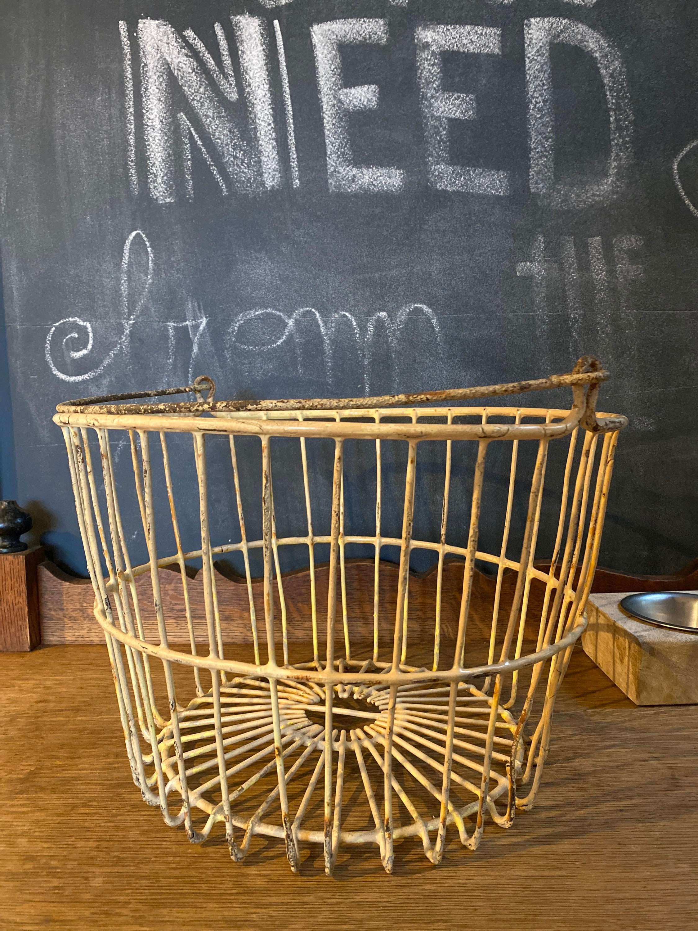 Vintage wire basket for storage Etsy