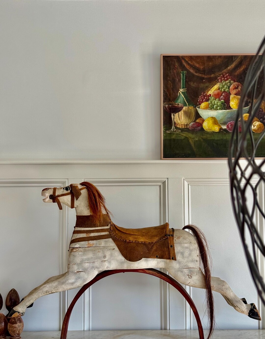 Rustic Rocking Horse Vintage Primitive Carved Wooden Rocking Horse: Rustic Antique Decor ...