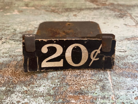 Vintage Metal Price Tag Holder: General Store Display