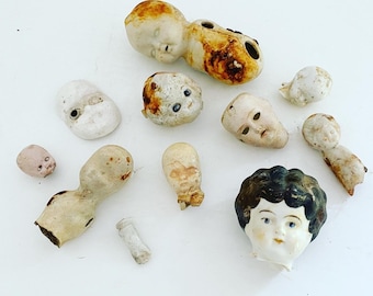 Vintage doll parts / head / torso