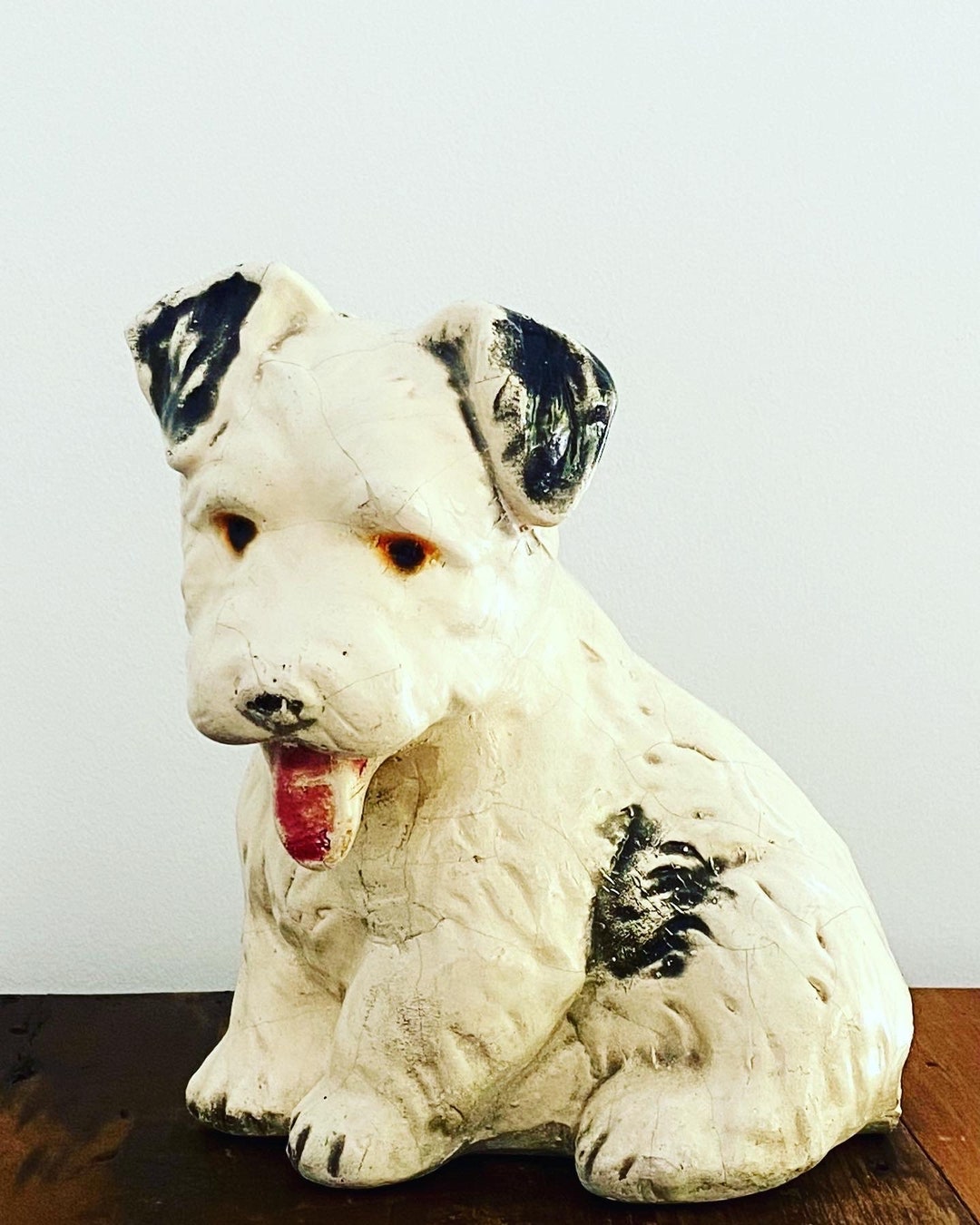 Vintage Dog Statue / Chalk Ware Etsy