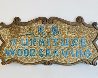 Vintage/Antique hand carved wooden advertisiment sign