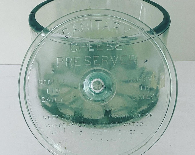 Vintage Sanitary Cheese Preserver Glass Dish Etsy