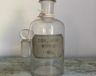 Vintage apothecary  Bottle with  original Stopper