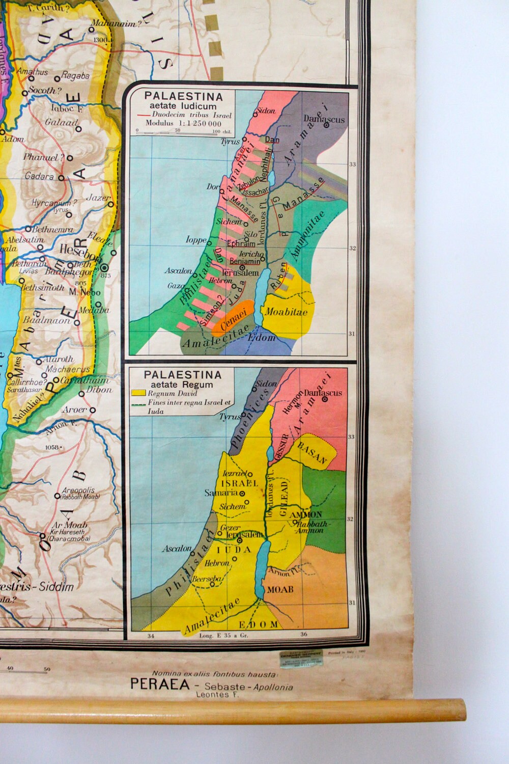 Vintage Linen Backed Ancient Palestine Map | Etsy