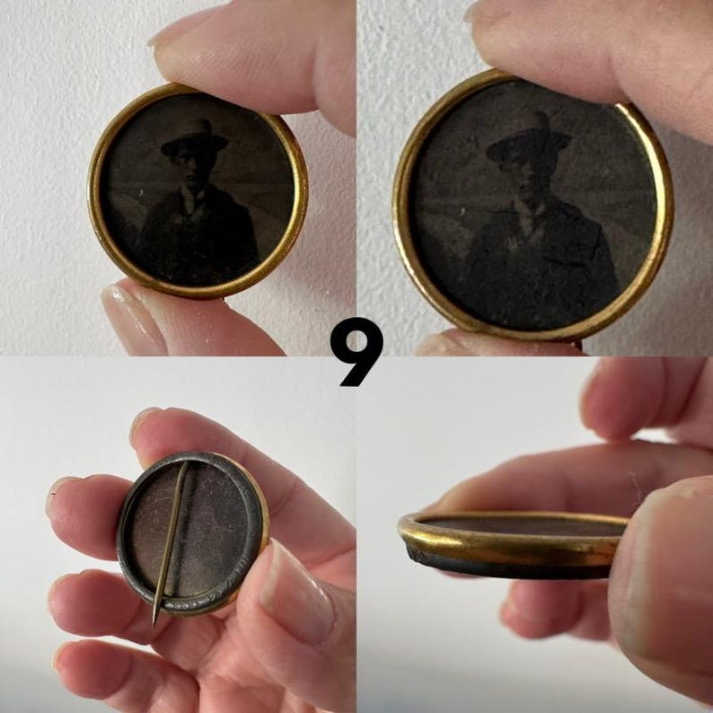 Antique Gold Filled Mourning Pin Locket Frame image 10