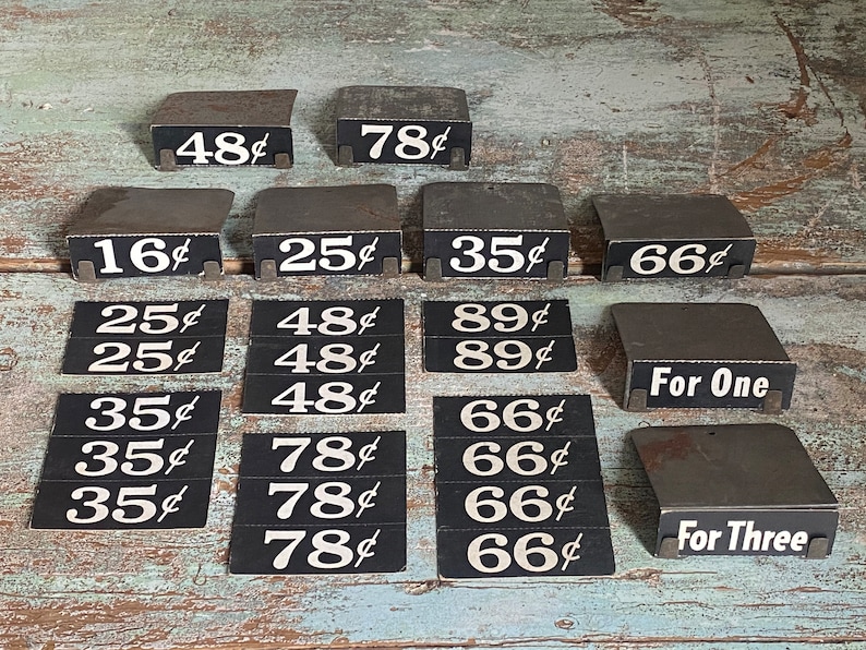 Vintage Metal Price Tag Holder: General Store Display image 5